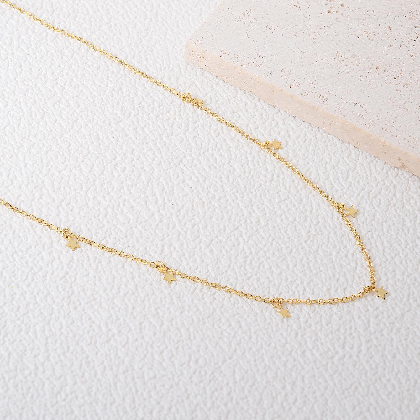 Women's Copper Star Pendant Choker Necklace, Unique Design